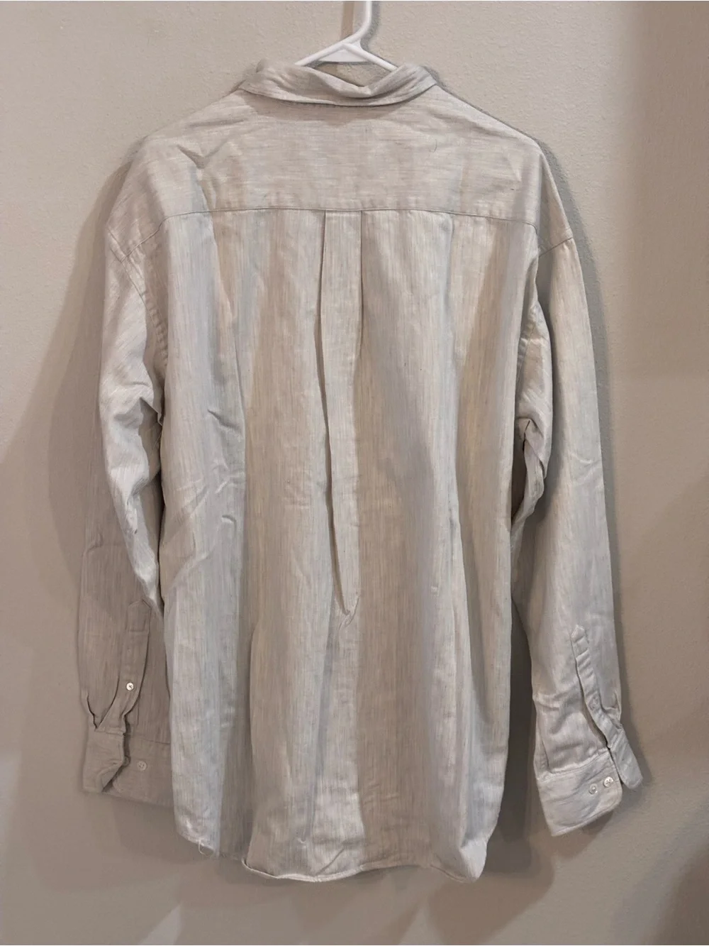 Banana Republic Men's Button Up Shirt, XL, Oatmeal&Gray